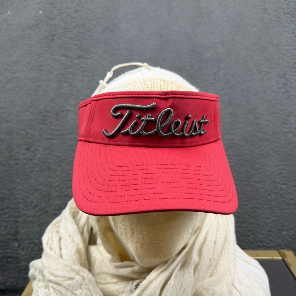 Titleist Mens Red Pro V1 Performance Golf Visor Adjustable Hat